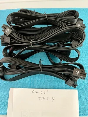 10 PCs  Corsair  8 PIN TO 8 PIN ( 4+4)  type 3 type 4  CPU POWER CABLE,ORIGINAL  - Image 1 of 4