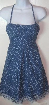 BCX Juniors Talla 3 Azul Polka Dott Empire Cintura Sol Espagueti Vestido J94 Foto 1 de 2