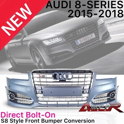 PARAGOLPES DELANTERO AUDI A8 S8 S-LINE 2015-2018 cubierta montaje completo con parrilla Foto 1 de 4