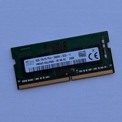 4GB DDR4-2666 SODIMM Hynix HMA851S6JJR6N-VK Laptop Memory RAM Stick - Image 1 of 4