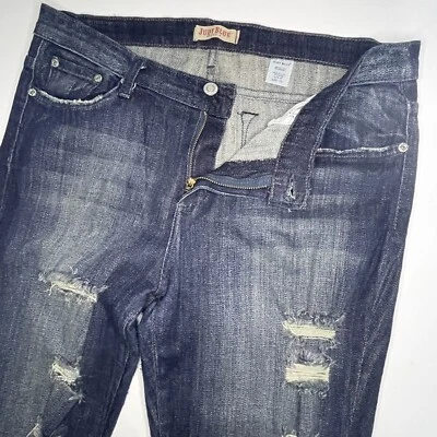 Judy Blue Jeans Women 1X Blue Denim Straight Medium Wash Distressed Destroyed - Image 1 of 4