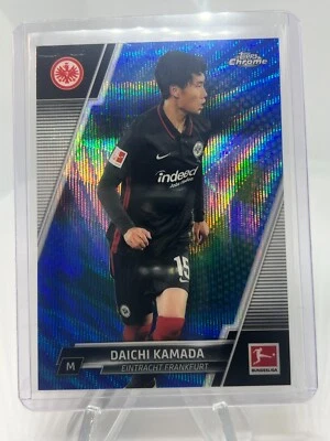 2021-22 Topps Chrome Bundesliga Daichi Kamada Blue Wave Refractor /150 #39 - Image 1 of 2