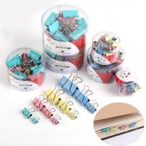 15mm~51mm Mini Foldback Metal Binder Bulldog Paper Filing Clips Assorted Colours - Imagen 1 de 13