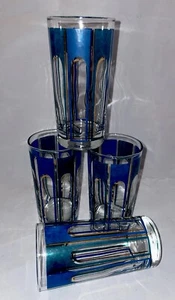 Set of 4 Libby Mid-Century Modern Highball Cocktail Glasses Gold Tumblers - Picture 1 of 8