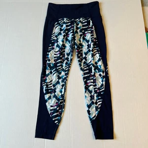 Women’s Small Athleta Blue Printed Ultimate Stash Capri Running Yoga Leggings - Picture 1 of 9