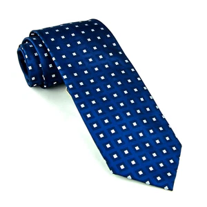 Herrenkrawatte blau & quadratisch 3,5" breit 9 cm Krawatte traditionelle geometrische Mode - Bild 1 von 4