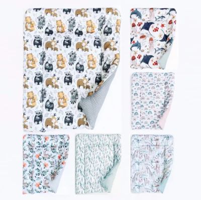 BABEES Wickelauflage Wickelunterlage Baby 70x50 cm 100% Baumwolle zweiseitig