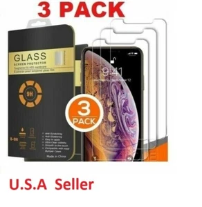 3-Pack For iPhone 12 Mini 11 Pro X Xs Max XR 7 8 Tempered GLASS Screen Protector - Picture 1 of 12
