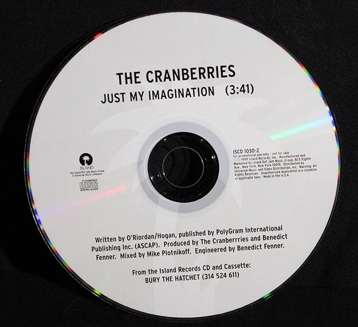 Cranberries-Just My Imagination-Island ISCD 1030-2-винтажный 1999 DJ CD сингл почти как новый! - Изображение 1 из 1