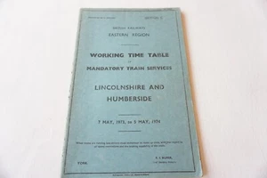 Horario de trabajo ferroviario de la región oriental 1973 sección C Lincolnshire Humberside - Imagen 1 de 8