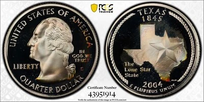 2004-S Texas Silver Proof Quarter PCGS PR68DCAM Toned Coin 25C - Image 1 of 4