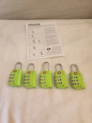 5 Green Combination Luggage Locks TSA  Suitcase Padlock 3 Digit Luggage Code - Image 1 of 4