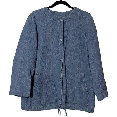 Chaqueta Jacquard Indigo Pure Jill Floral Acolchada Mujer Azul Medio Texturizado Foto 1 de 4