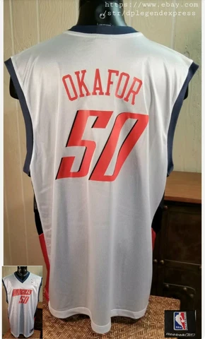 Charlotte Bobcats Basketball Emeka Okafor #50 White Reebok Jersey Adult Sz 2XL Cover