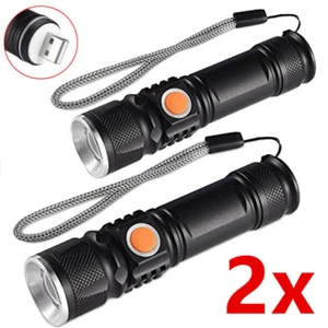 2X Super helle Taschenlampe LED 80000LM USB wiederaufladbare Fackel 18650 Akku - Bild 1 von 12