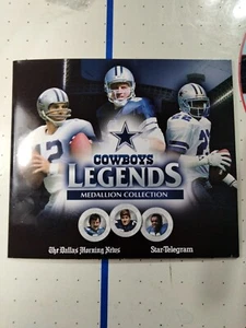 2005 DALLAS COWBOYS LEGENDS MEDALLION COLLECTION BOOKLET Emmitt Staubach Aikman - Picture 1 of 8