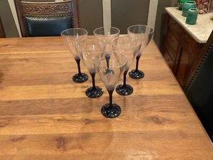 SET (6) Tupperware Sheerly Elegant COBALT BLUE Stemware Wine Goblets NWOT - Foto 1 di 5