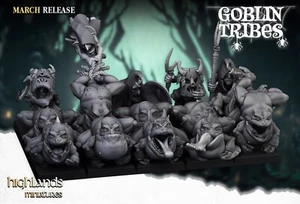 Highland Miniatures 10 Swamp Goblin Frogs and 5 Goblin Herders - Picture 1 of 17