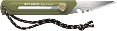 OLFA WORKS BUSHCRAFT KNIFE Outdoor OLIVE DRAB OW-BK1-OD Camping JAPAN - Image 1 of 4