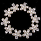 10pcs Crystal Rhinestone Pearl Flower Button Flatback Embellishment DIY 30mm
