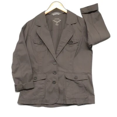 Chaqueta utilitaria SONOMA Life & Style para mujer blazer de varios bolsillos 100 % algodón talla L Foto 1 de 4