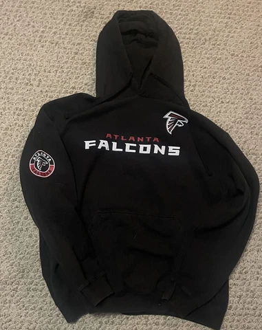 Atlanta Falcons Hoodie Sweatshirt Men Black NFL “New Era” Brand Large Pre-owned Cover