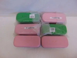 Lot Of 6 Kate Spade Eyeglass Clamshell Case Pink & Green - Picture 1 of 5