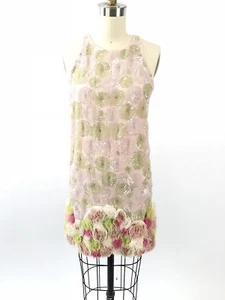 DOUGLAS HANNANT: XS 0 2: Vestido Gatsby Estilo Años 20 Floral Seda Cuentas a Mano - Imagen 1 de 7