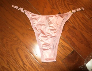 L ❤️ VINTAGE VERY SEXY ❤️ VICTORIA'S SECRET ❤️ PINK Satin ❤️ BRAZILIAN PANTIES - Picture 1 of 5