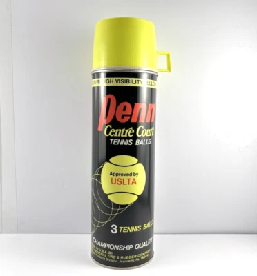 Pelotas de tenis Penn pista central termo vintage largo 13,5" x ancho 3,75" pulgadas Foto 1 de 4