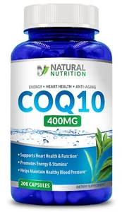 CoQ-10 400mg 200Capsules Coq10 Co Q10 Coenzyme Anti Aging Cardiovascular M - Picture 1 of 3