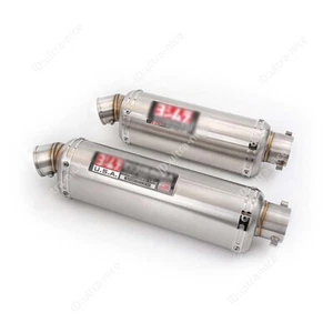 Slip On Universal 51mm Tips Stainless Steel Pipe Exhaust Motorcycle Tip Muffler - Picture 1 of 7