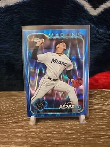2024 Topps Chrome Eury Perez Blue RayWave Refractor 030/150 Miami Marlins #6 - Picture 1 of 2