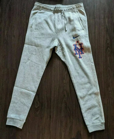 Nike Baseball New York Mets Jogger Sweatpants Grey Mens Size SMALL [N804-06G] Cover