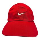 Nike Red Hat Relaxed Soft Cotton Adjustable Strapback VTG Dad Baseball Cap 