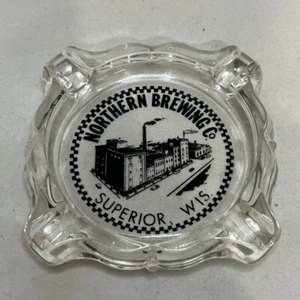 Vtg Northern Brewing Company Beer Promo Logo Glass Ashtray Superior Wisconsin - Picture 1 of 5