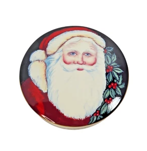 Mikasa Christmas Santa Claus Round Porcelain Trinket Box w/ Lid - Picture 1 of 11