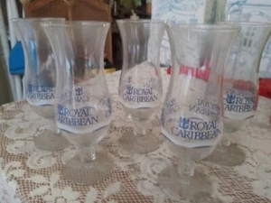 VORHER BENUTZT - KONVOLUT 5 "ROYAL CARIBBEAN PINA COLADA" GLÄSER. 8" HOCH - Bild 1 von 2