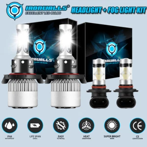 H13+H10 Combo LED Headlights+Fog Lights for Jeep Wrangler 2007-2009 6500K Bright - Picture 1 of 12