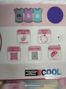 32 DEGREES COOL GIRLS 3 SCOOP NECK TEE (PINK TIE DYE, PINK, AQUA XS 5/6)NWT - Picture 1 of 3