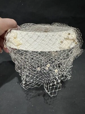 Sombrero crema vintage años 50 red corona redonda mujer talla Foto 1 de 2