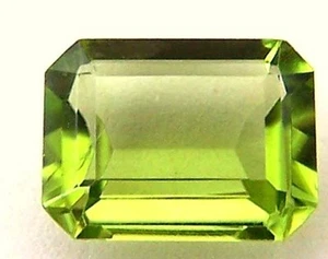 Peridot  Olivin Octagon  Achteck   2,19 Carat    9 x 7 mm - Bild 1 von 2