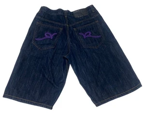 Pantalones Cortos de Denim ROCAWEAR De Colección Para Hombre Talla 34 Púrpura Sueltos Y2K Streetwear - Imagen 1 de 9
