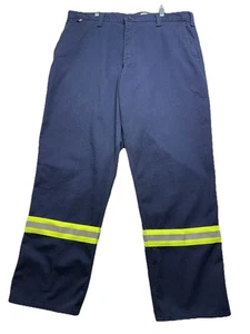 Herren Carhartt Navy Blau Flame Resistant FR Hose Größe 40x32 Reflektierend Nfpa2112 - Bild 1 von 18