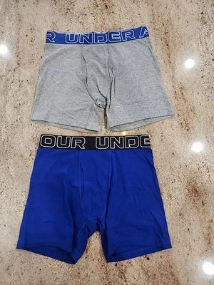 Nuevo Juego de 2 calzoncillos boxer Under Armour de mezcla de algodón para niño talla L  Foto 1 de 2