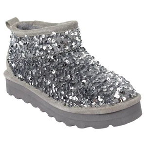 Botín Bearpaw Mujer SYDNEY Lentejuelas Adornado PLATEADO Talla 7 NUEVO EN CAJA - Imagen 1 de 3