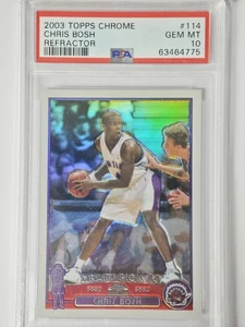 2003 Chris Bosh PSA 10 Topps Chrome Refractor #114 Rookie Raptors Heat - Bild 1 von 2