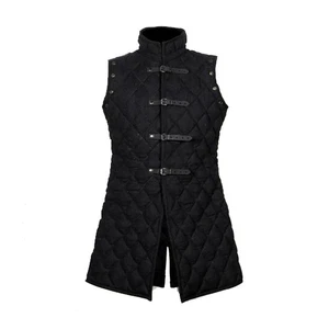 Medieval Gambeson Padded Armor Vest Jacket, Arming Coat Sleeve less knee length - Picture 1 of 5