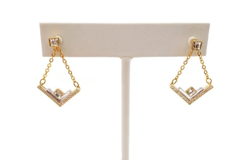 Brincos de cristal Swarovski tom dourado - Imagem 1 de 4