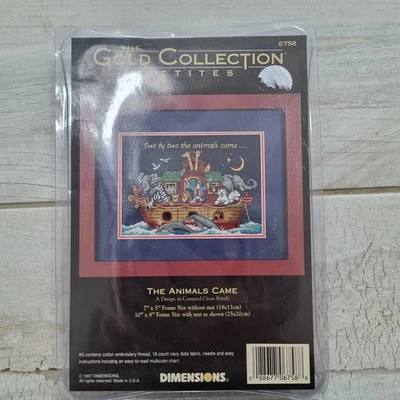 Vintage Dimensions Petite Counted Cross Stitch Kit #6758 - "And the Animals Came - Image 1 of 4